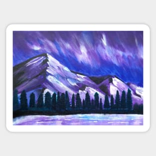 Aurora Borealis sky - Mountain Sticker